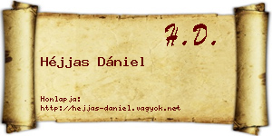 Héjjas Dániel névjegykártya
